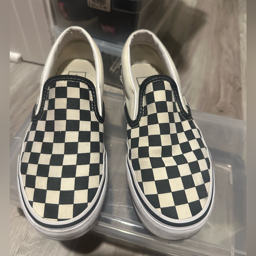 Vans Black and White Checkered Kids Sneakers